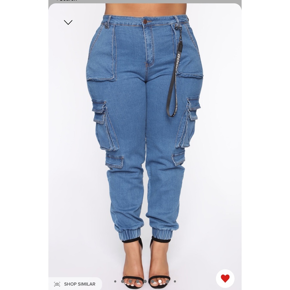 High Rise denim joggers size XL